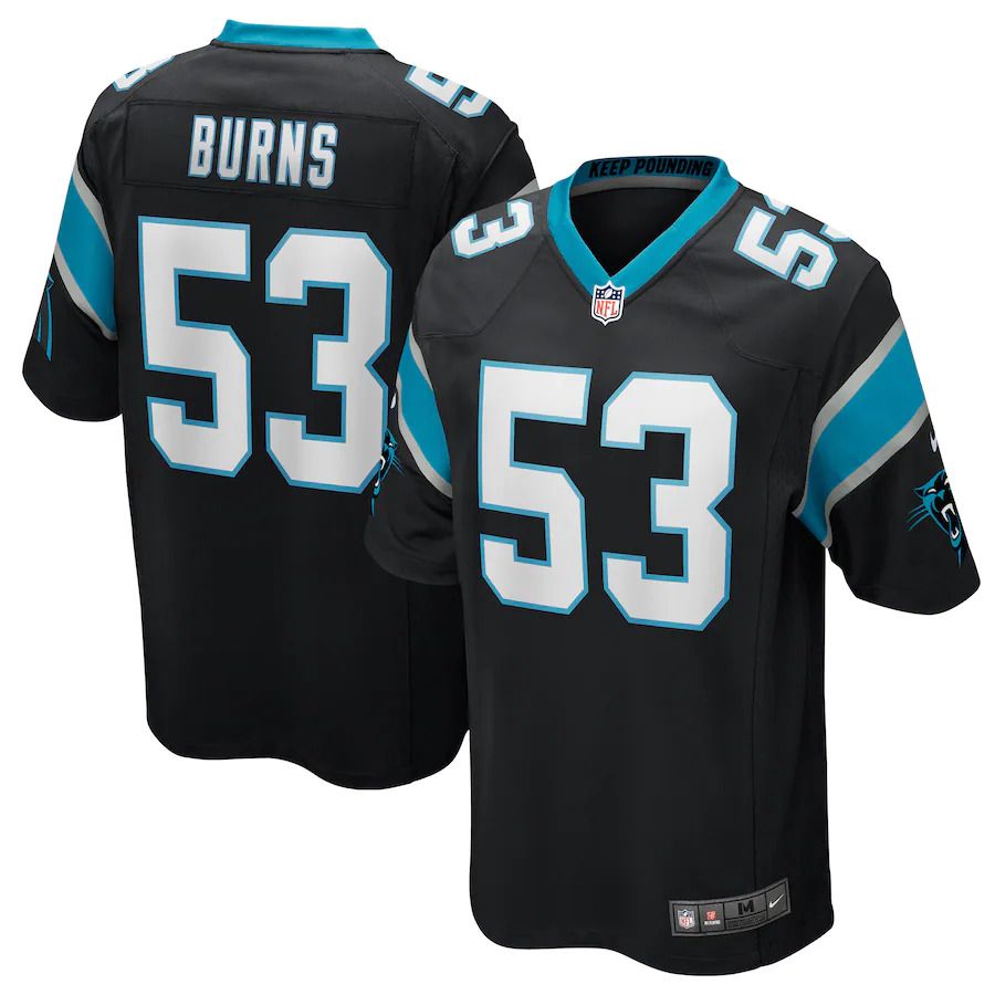 Men Carolina Panthers #53 Brian Burns Nike Black Game NFL Jersey->carolina panthers->NFL Jersey